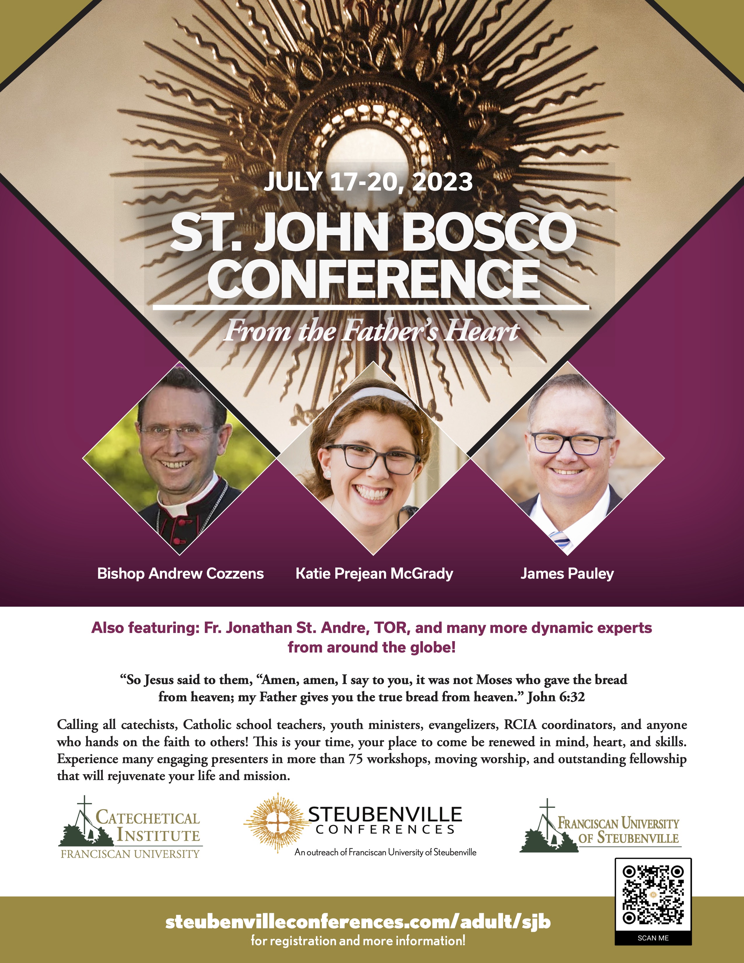 Flyer for the 2023 St. John Bosco Conference.
