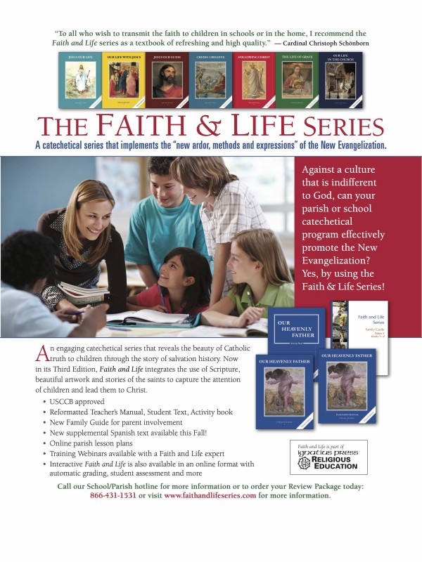 Advertisement for Ignatius Press Faith and Life Religious Ed Series