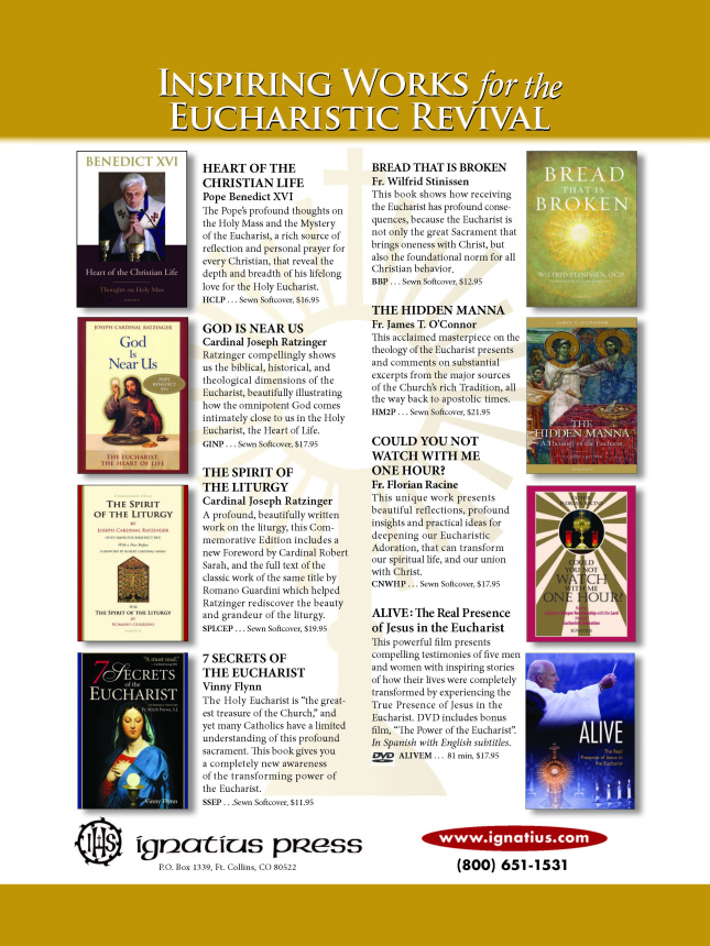 Ad for Ignatius Press books for the Eucharistic Revival