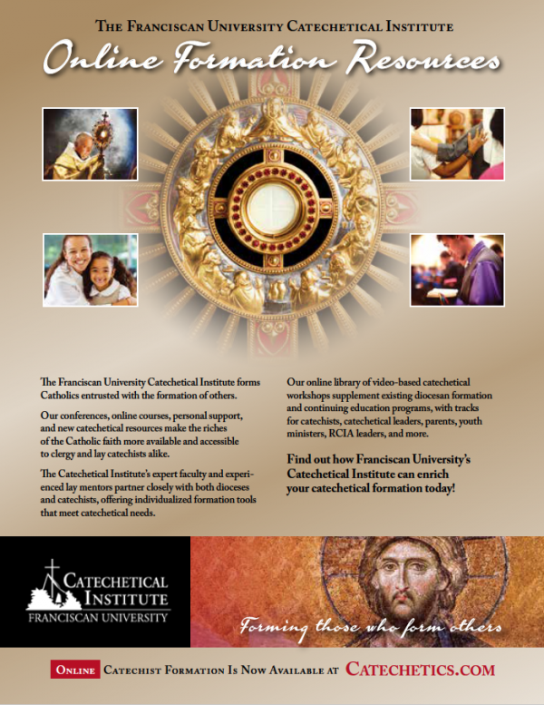 Page 1 of ad for Catechetical Institute.